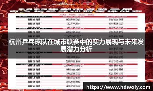 杭州乒乓球队在城市联赛中的实力展现与未来发展潜力分析